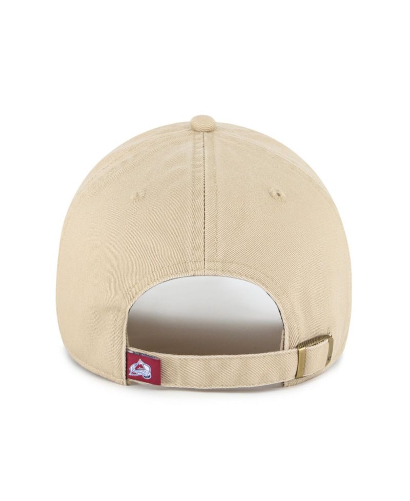 Men's Khaki Colorado Avalanche Logo Clean Up Adjustable Hat