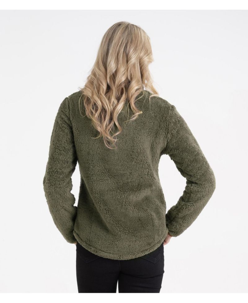 Women's Fuzzy Hide Fleece Quarter-Zip Mock-Neck Pullover