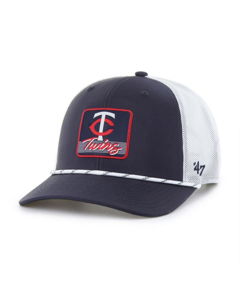 Men's Navy/White Minnesota Twins Scratch Adjustable Trucker Hat