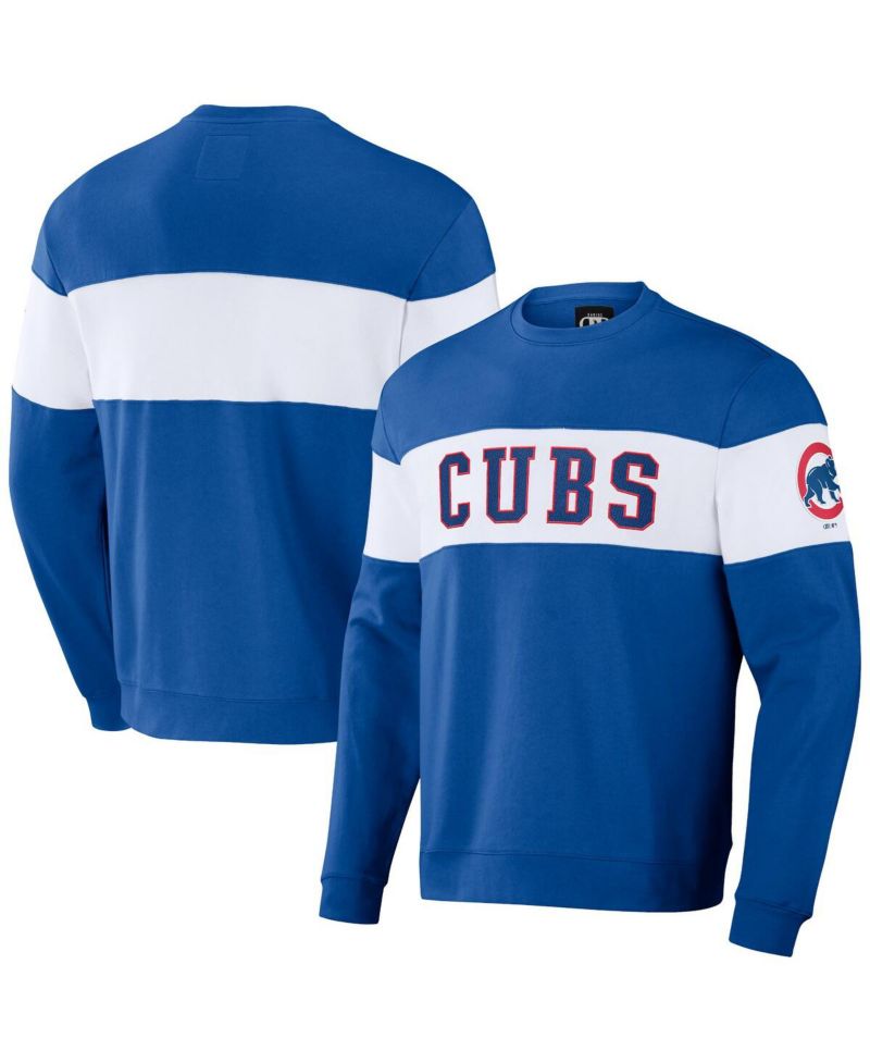 Men's Darius Rucker Collection by Royal Chicago Cubs Stripe Pullover Sweatshirt