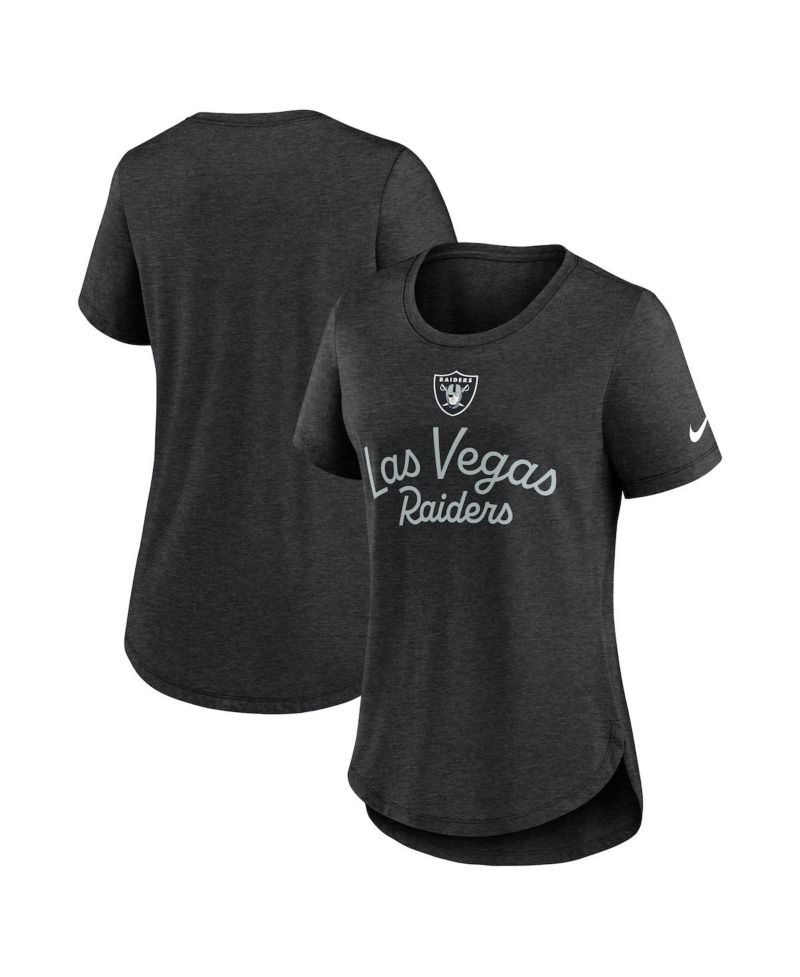 Women's Black Las Vegas Raiders Script Tri-Blend T-Shirt