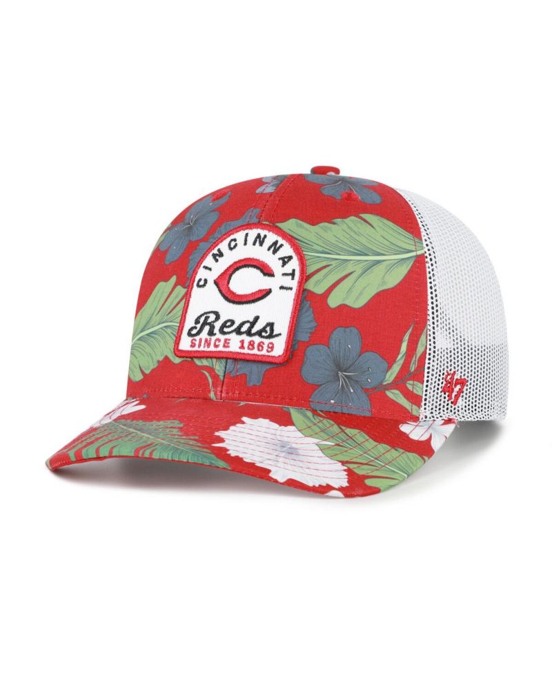 Men's Red Cincinnati Reds Beachside Adjustable Trucker Hat