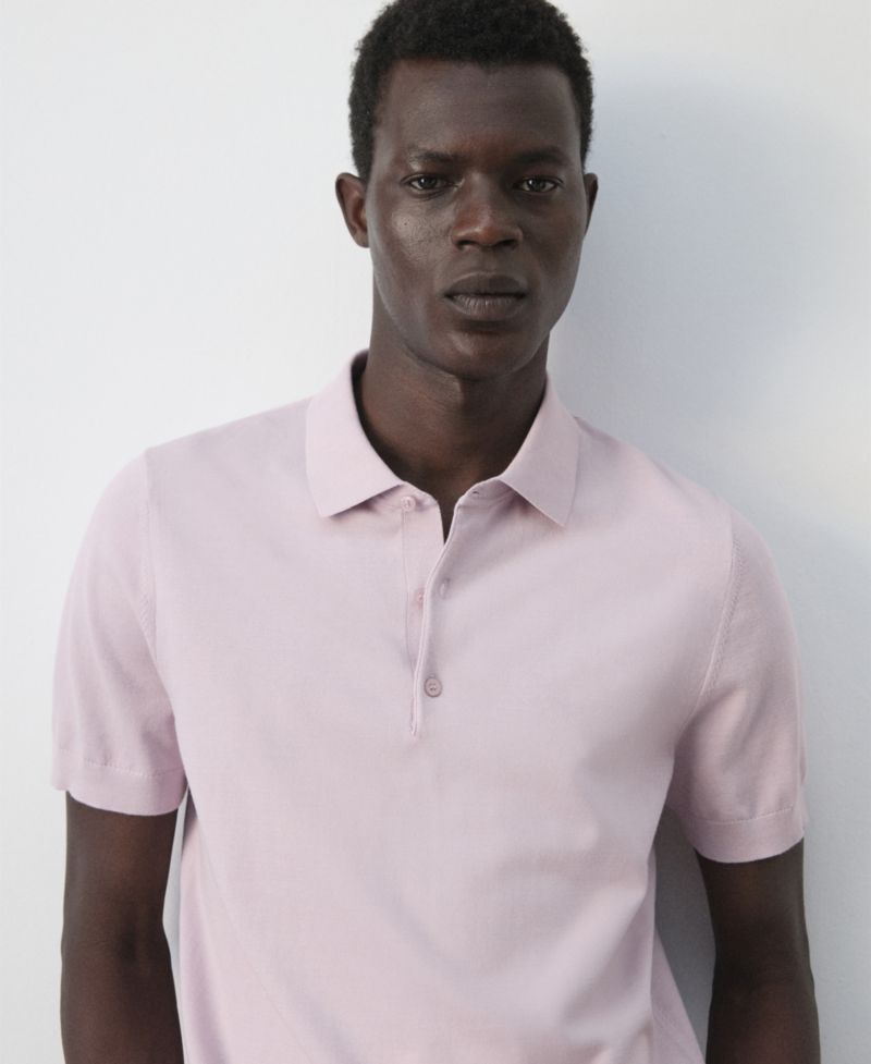 Men's Cotton Fine-Knit Polo Shirt