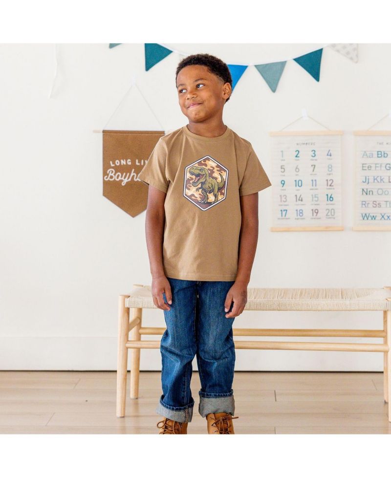 Little Boys Camo Rawr Short Sleeve T-Shirt