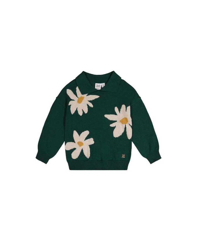 Little and Big Girl (6-12) Knitted Sweater Jasper Printed