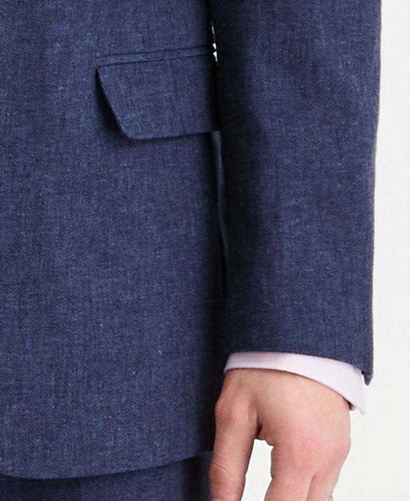 Men's Modern-Fit Cotton & Linen 2-Piece Suit
