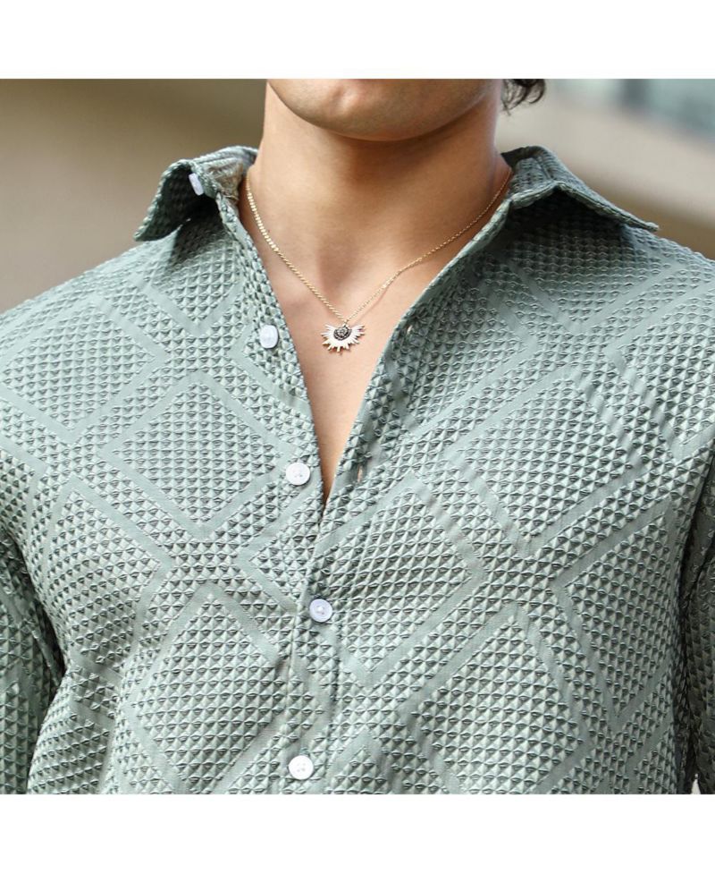 Men's Sage Green Shard-Tactile Shirt