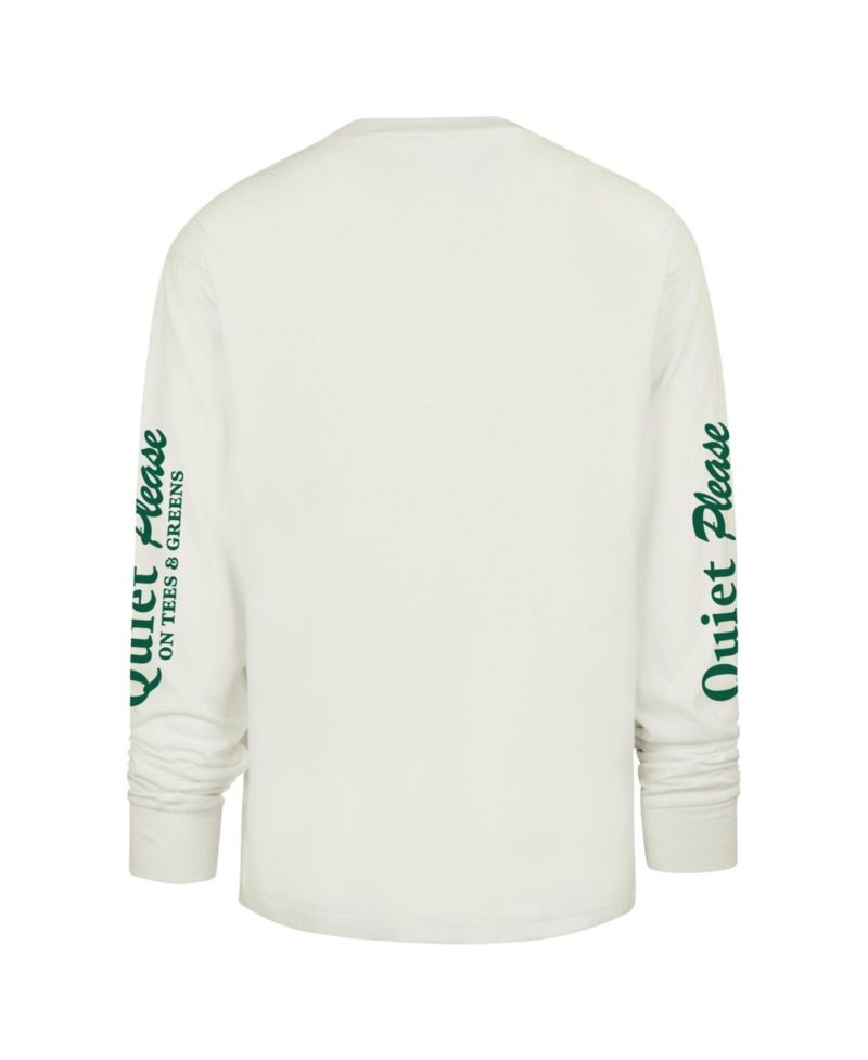 Men's Cream Atlanta Braves Quiet Please Foundation Long Sleeve T-Shirt