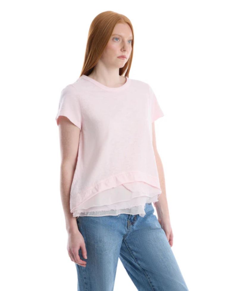 Women's Boxy Short-Sleeve Mixed-Hem T-Shirt