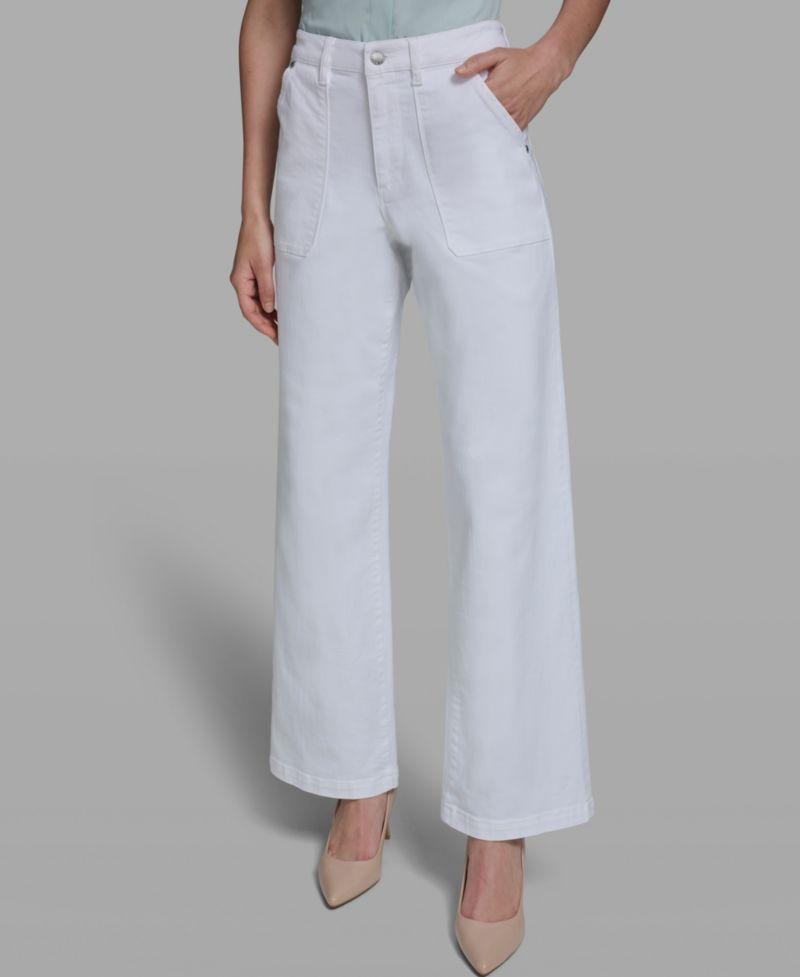 Women's Wide-Leg Mid-Rise Front Pocket Jeans