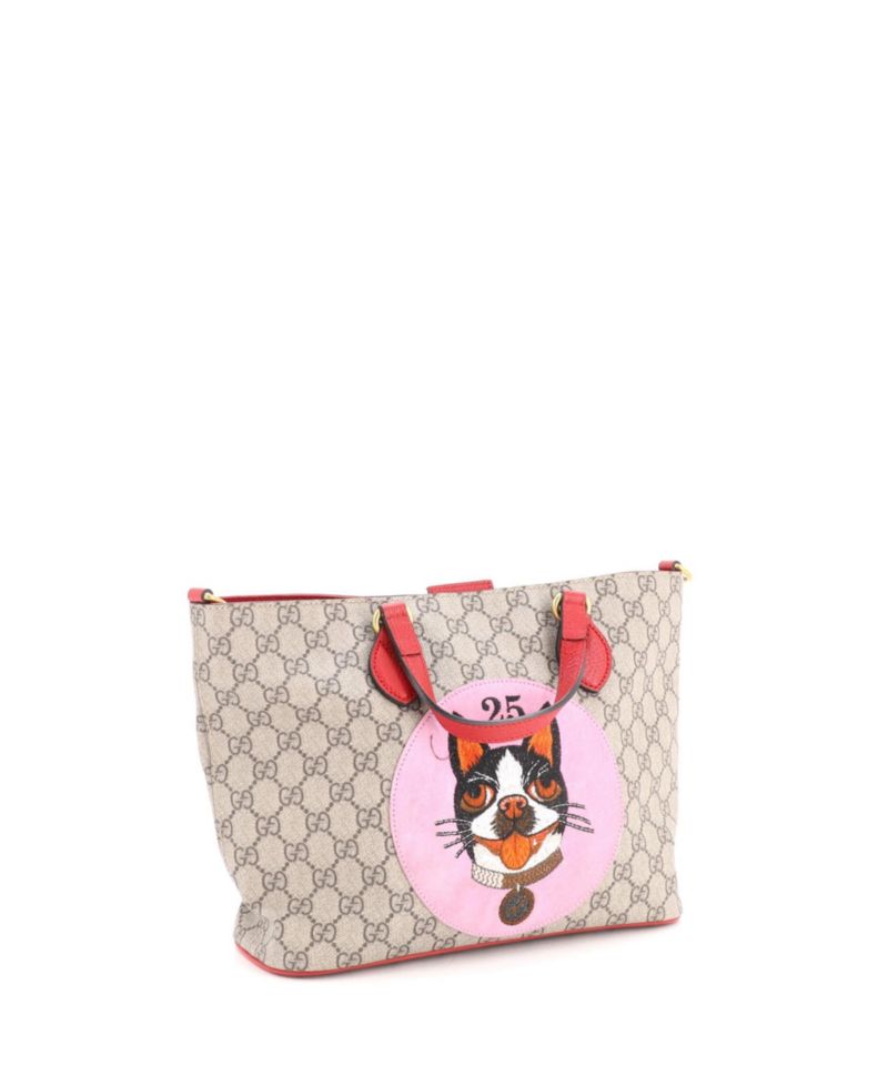 Small Convertible Soft Tote GG Coated Canvas with Applique