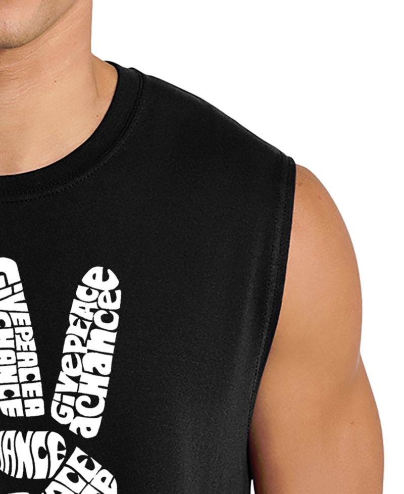 Men's Peace Sign Word Art Tank Top