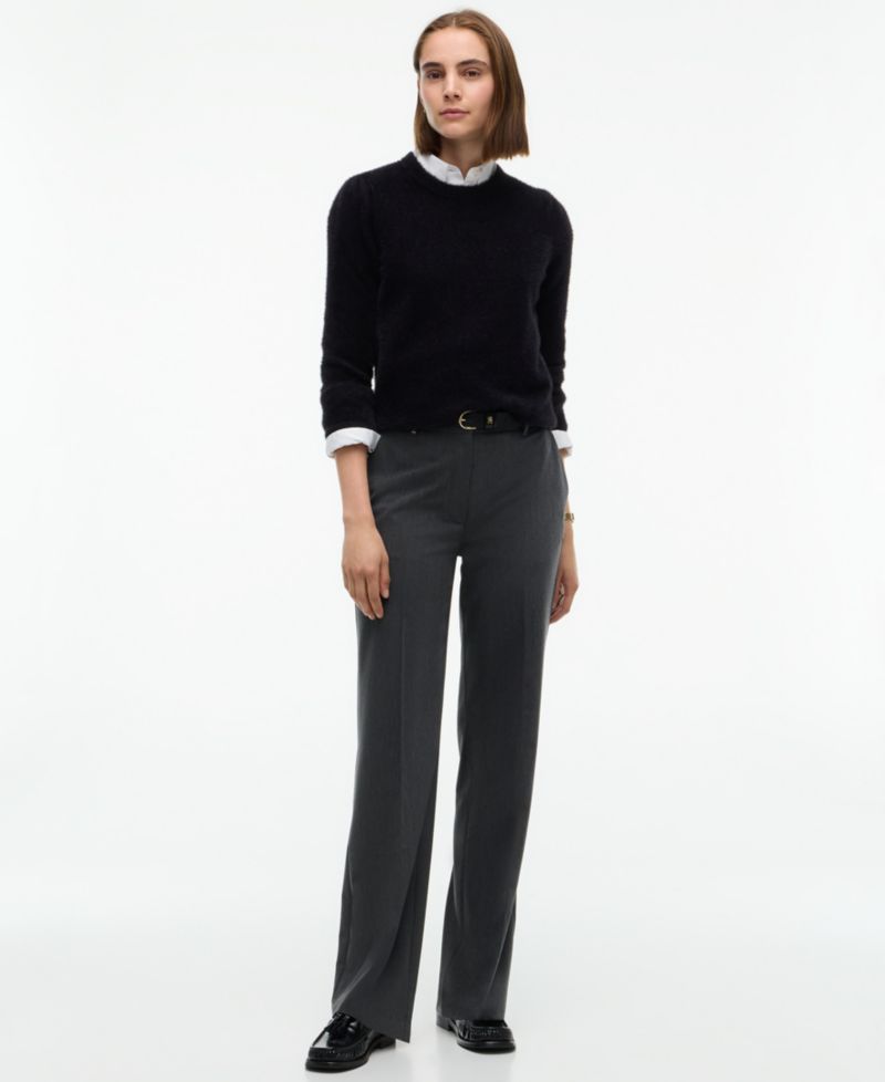 Women's Textured-Lurex Lightweight Crewneck Long-Sleeve Sweater