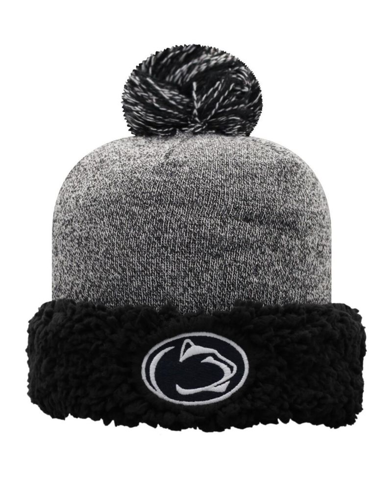 Women's Black Penn State Nittany Lions Snug Cuffed Knit Hat with Pom