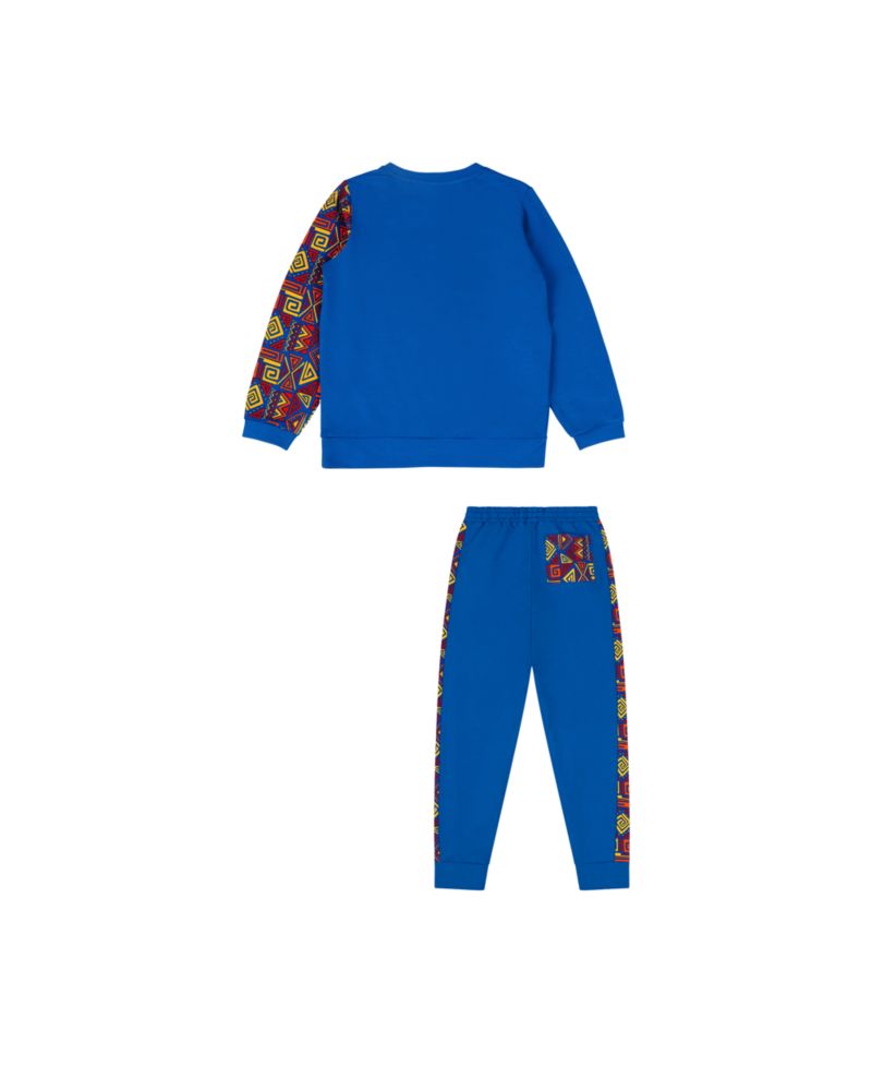 Boys Crewneck Sweatshirt and Jogger Pants Set - Blue Multicolor
