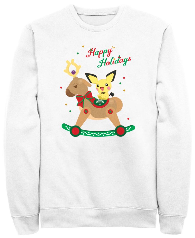 Men's Rockin Reindeer Crew Fleece Pullover Sweatshirt