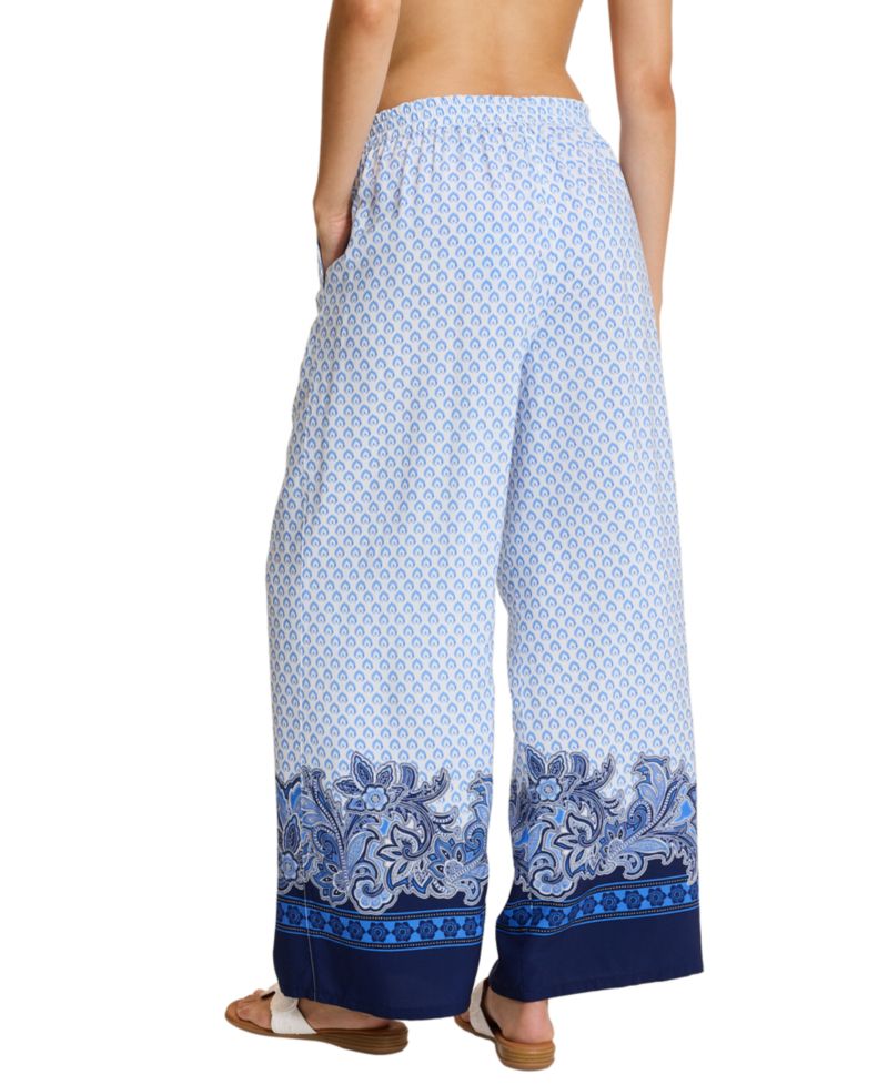 Women's Paisley Daze Pull-On Wide-Leg Pants, 28" Inseam