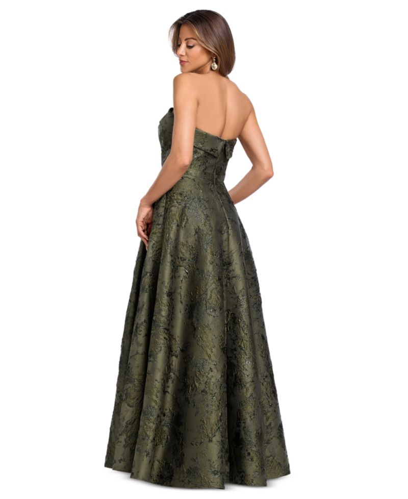 Women's Strapless Brocade Gown