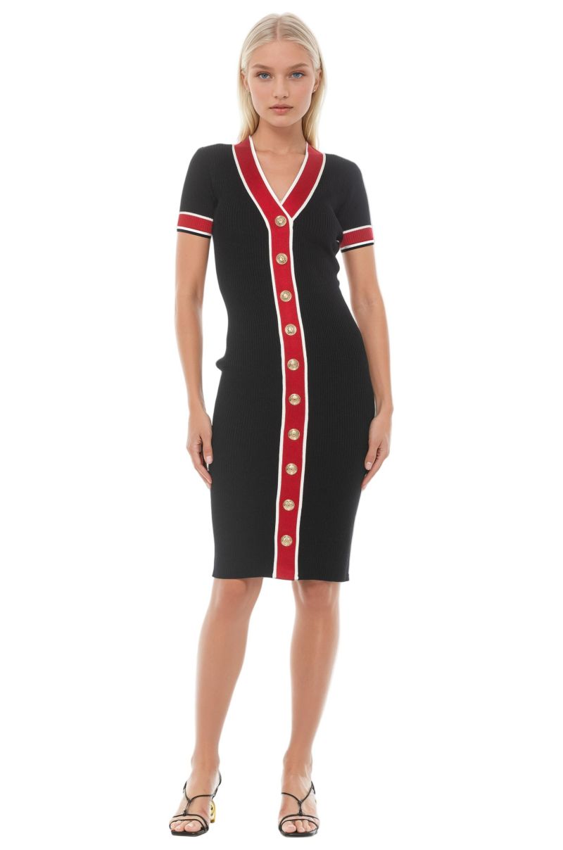 Women's Otto V Neck Ribbed Knit Dress