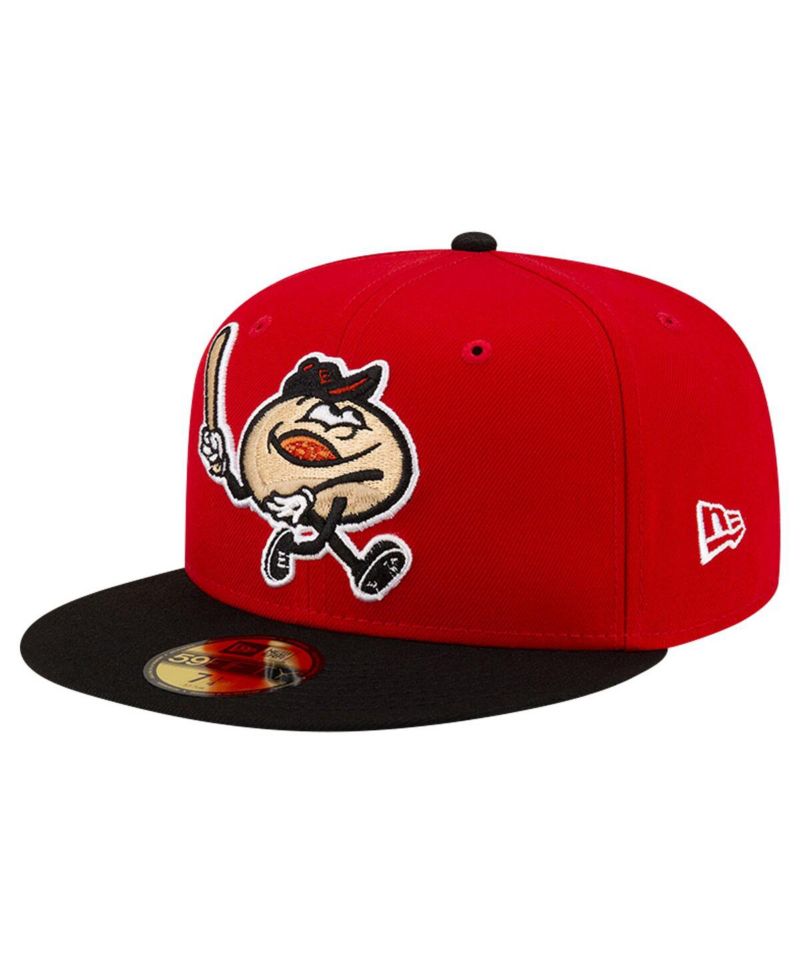 Men's Red/Black Erie SeaWolves Theme Night Pepperoni 59FIFTY Fitted Hat