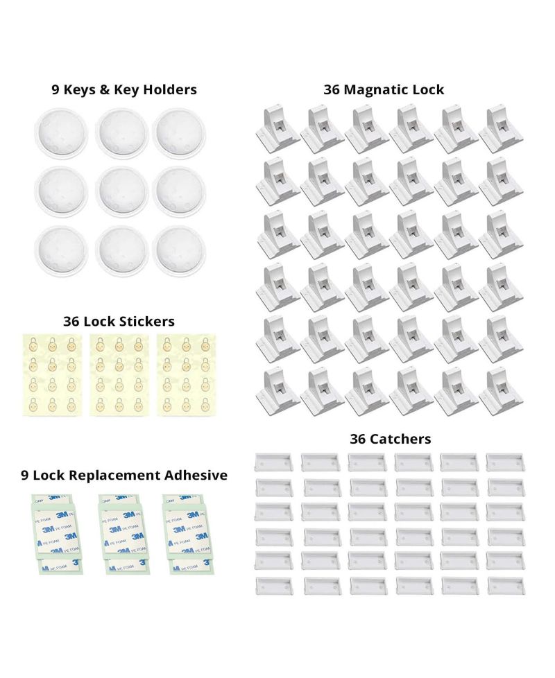 Toddler Proof Me | Magnetic Safety Lock Kit (36 Locks + 9 Keys)