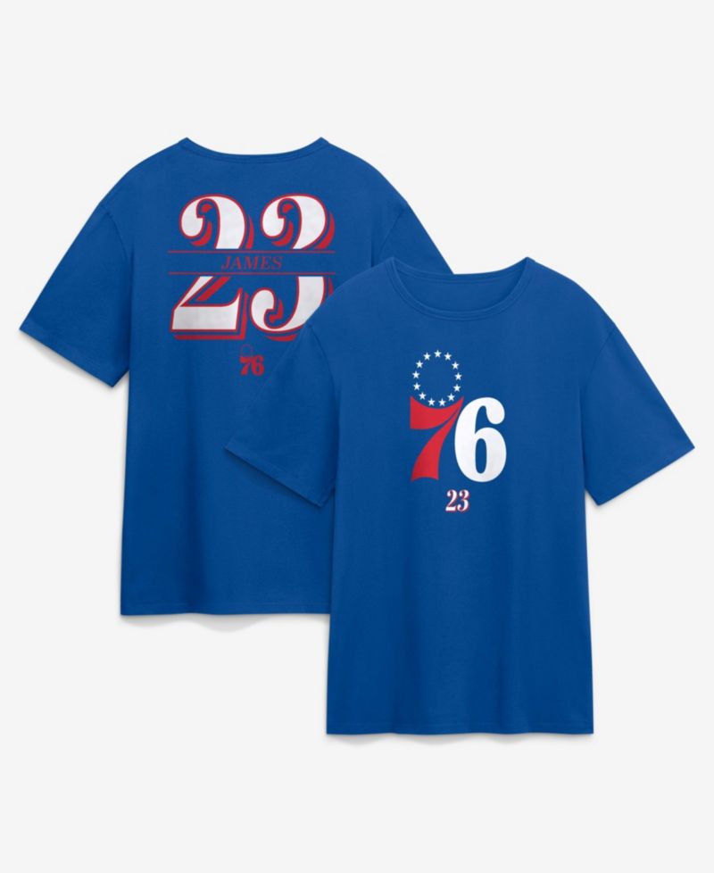 Men's LeBron James Royal Philadelphia 76ers In The Paint Name & Number T-Shirt