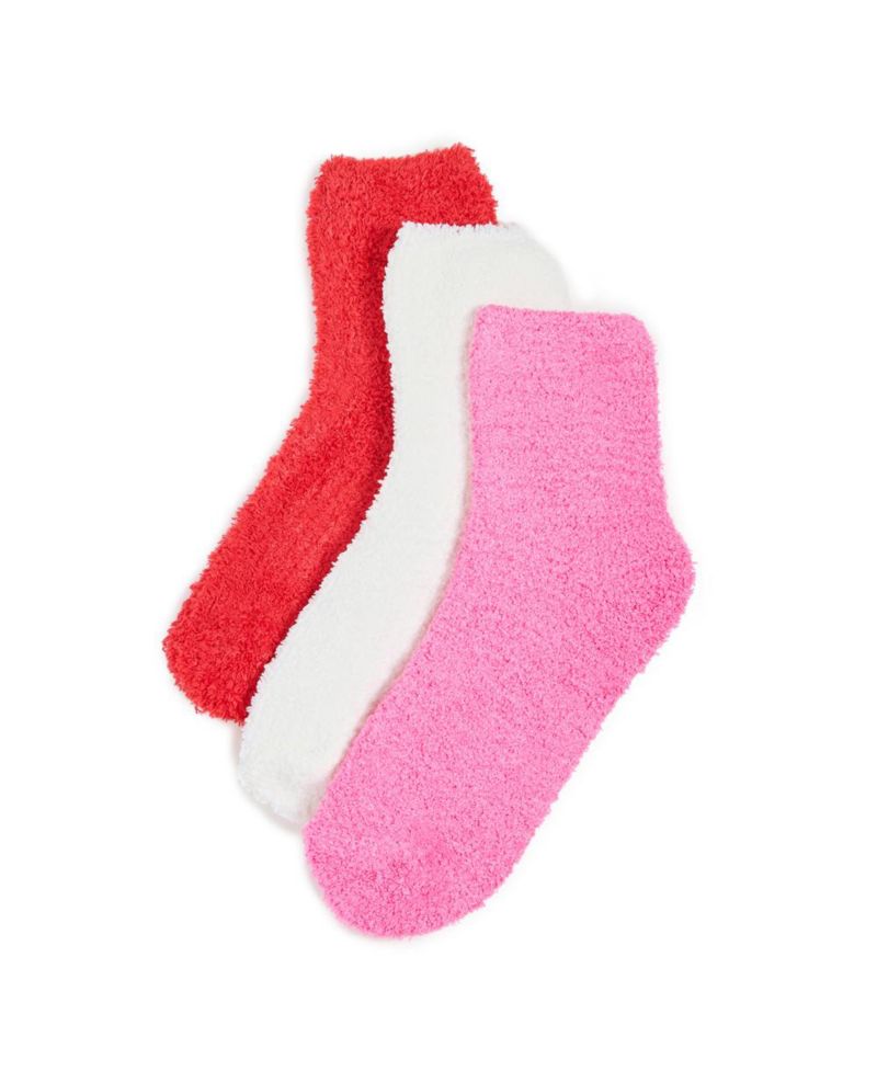 Women's Three Pack Plush Cozy Ankle Socks