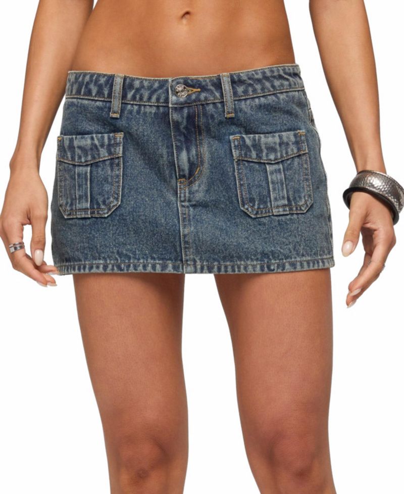Women's Ayala Washed Denim Micro Skort