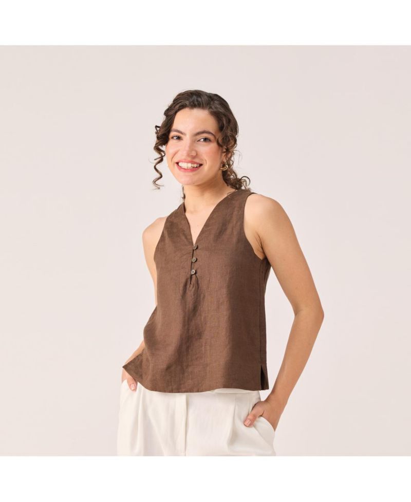 Women's Button Neck Top