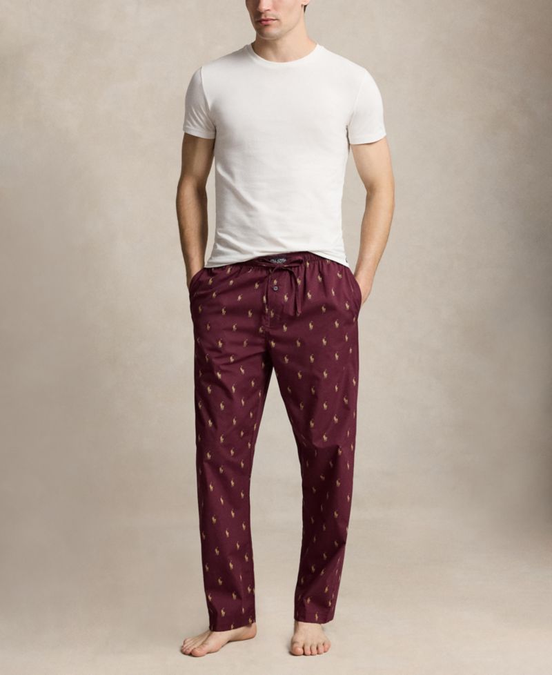 Men's Woven All Over Polo Player Pajama Pants