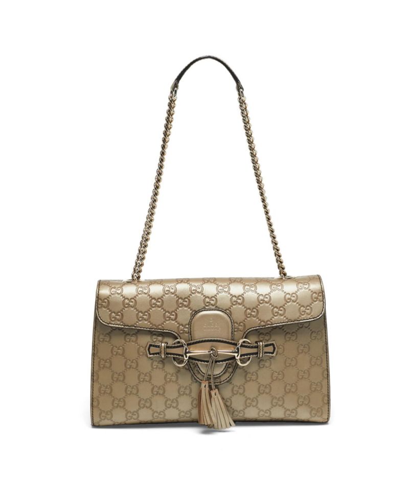 Emily Guccissima Leather Chain-Strap Medium Shoulder Bag