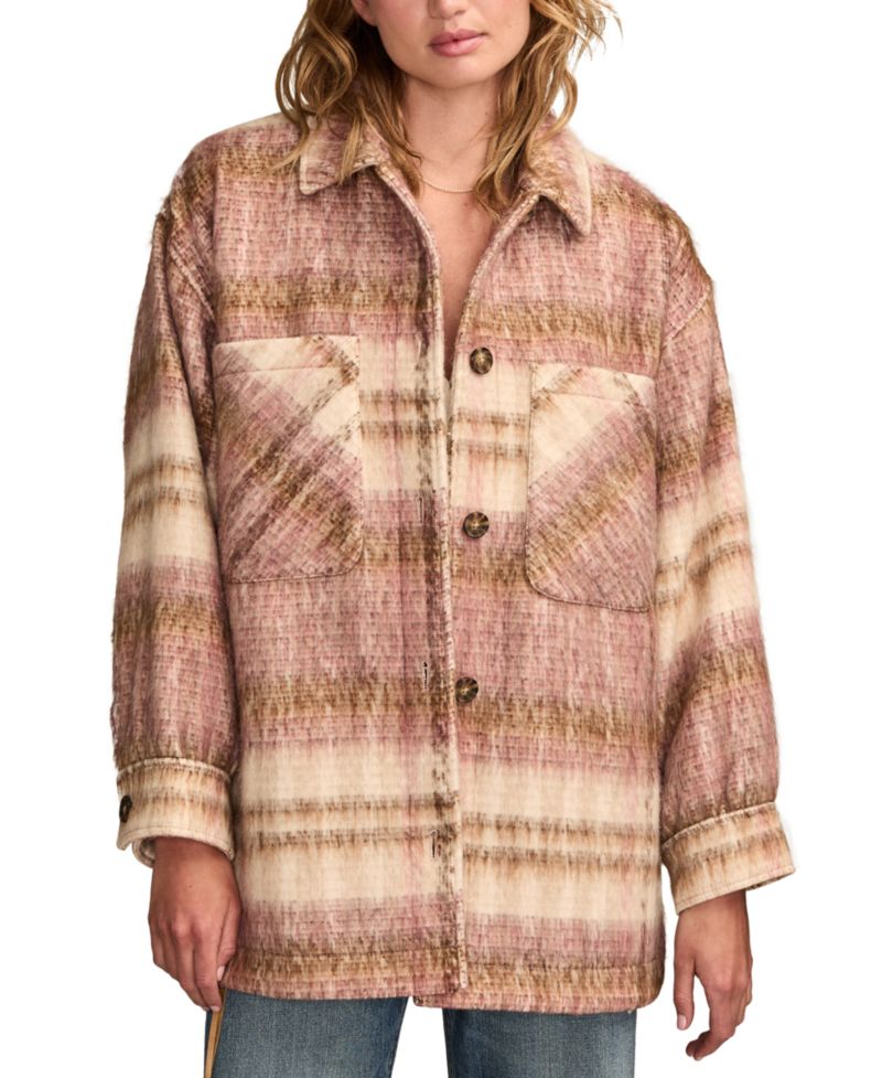 Women's Oversized Plaid Shirt Jacket