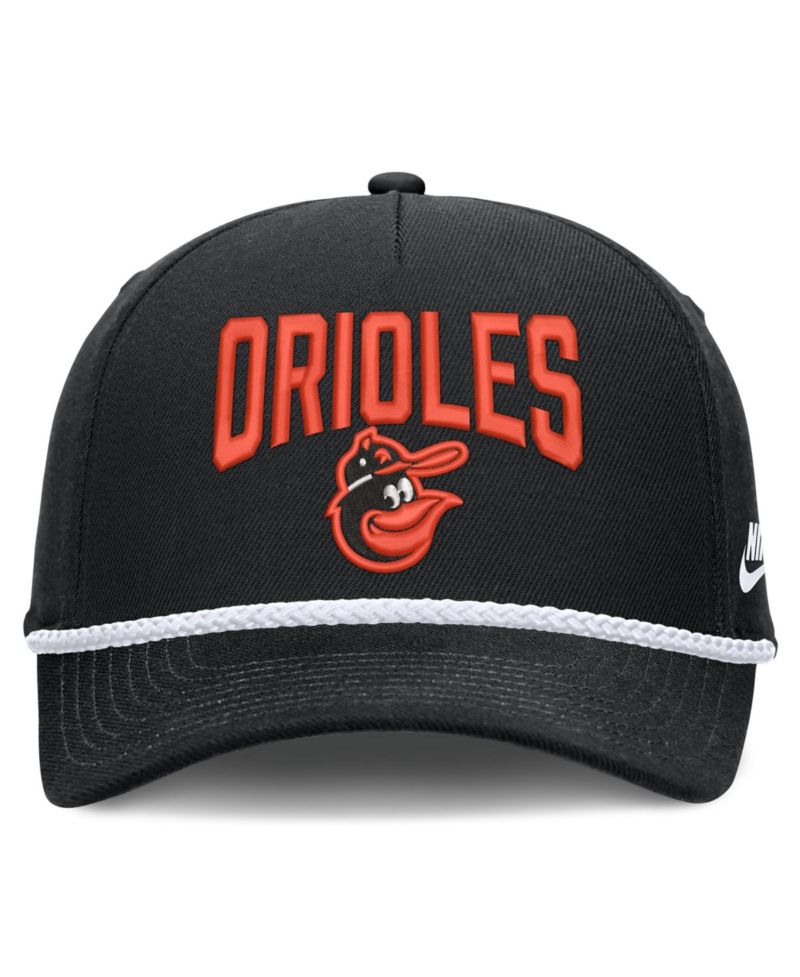 Men's Black Baltimore Orioles Cooperstown Rise Adjustable Hat