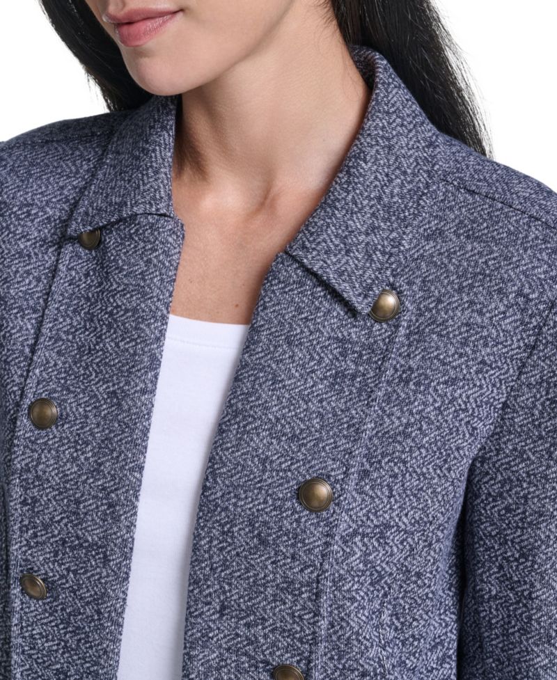 Women's Marled Band Double-Breasted Jacket