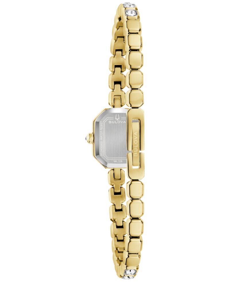 Women's Box Set Crystal Gold-Tone Stainless Steel Bracelet Watch 15mm