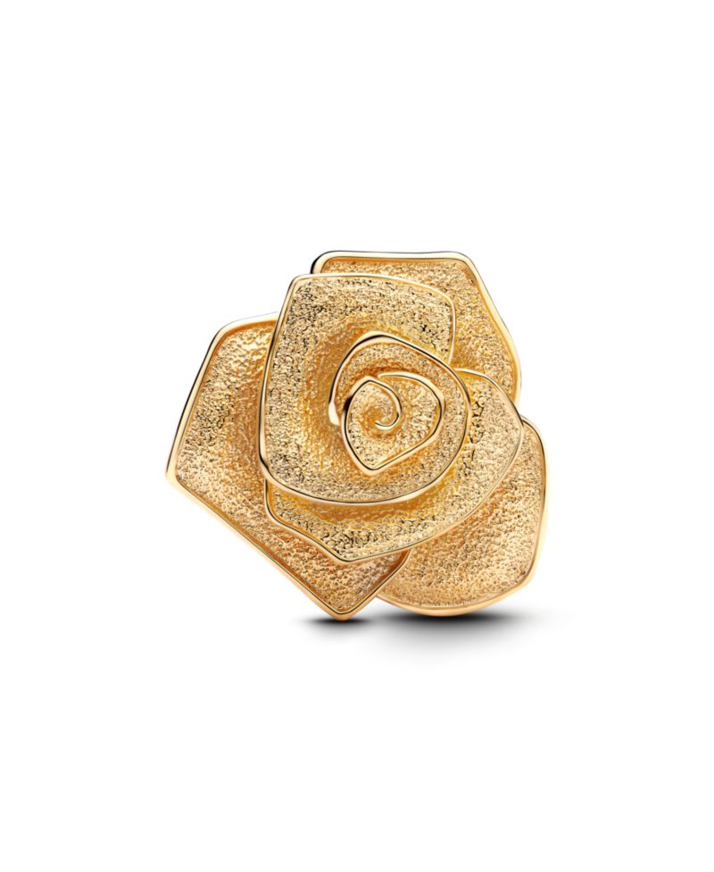 14K Gold Plated Rose Bloom Oversized Charms
