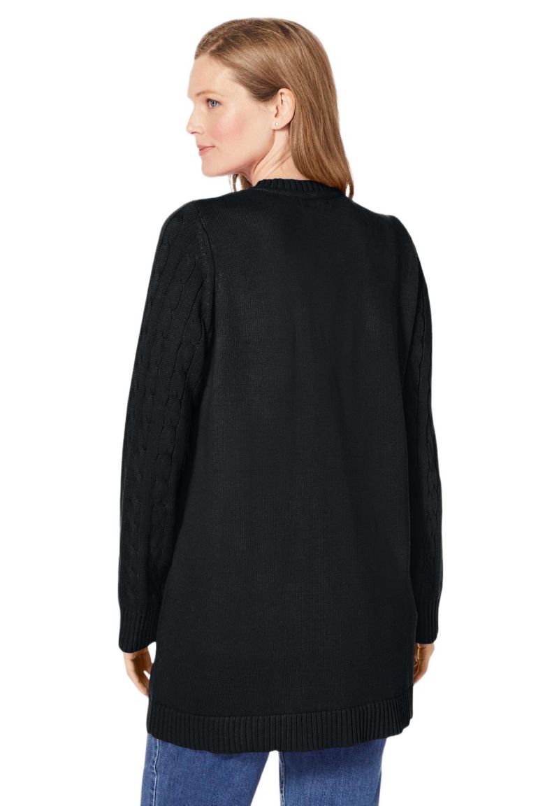 Women's Within Cotton Cable Knit Cardigan Sweater