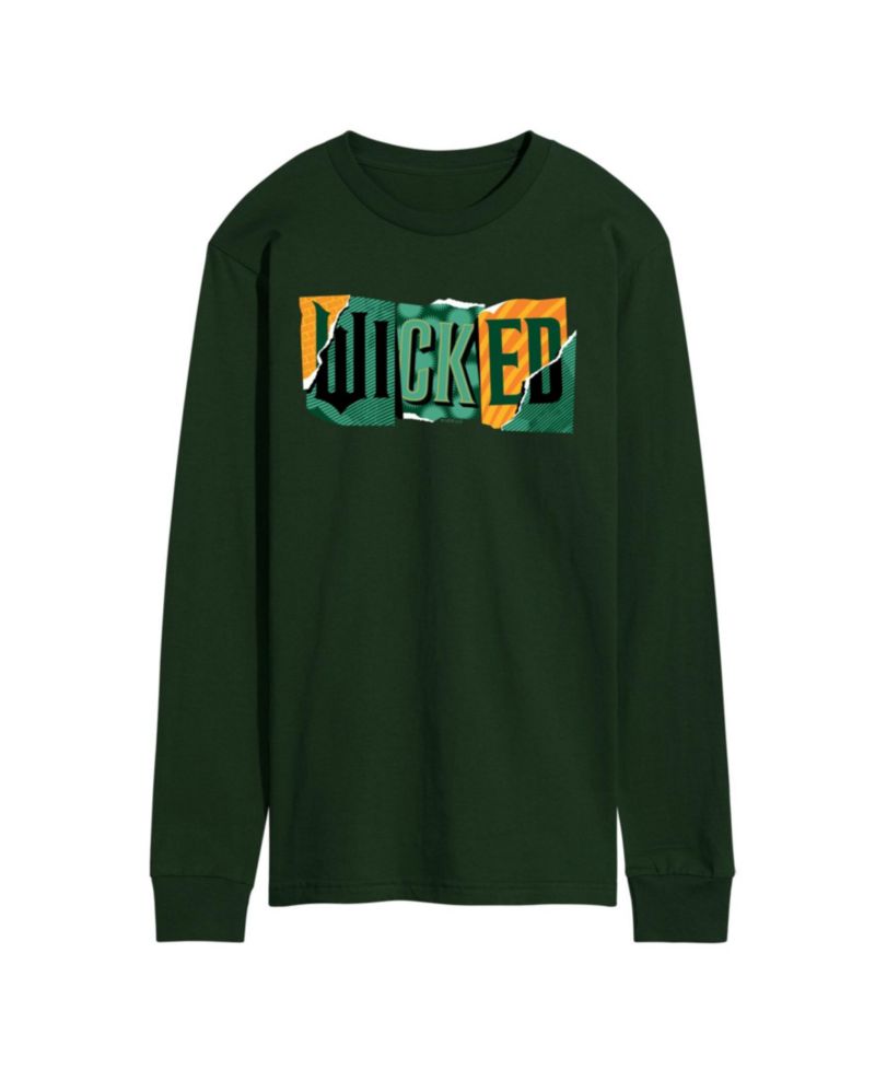 Men's Wicked Part 2 Ripped Logo Graphic Printed Long-Sleeve T-Shirt