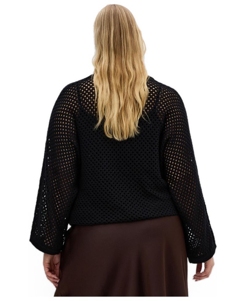 Women's Crochet Knit Long Sleeve Top