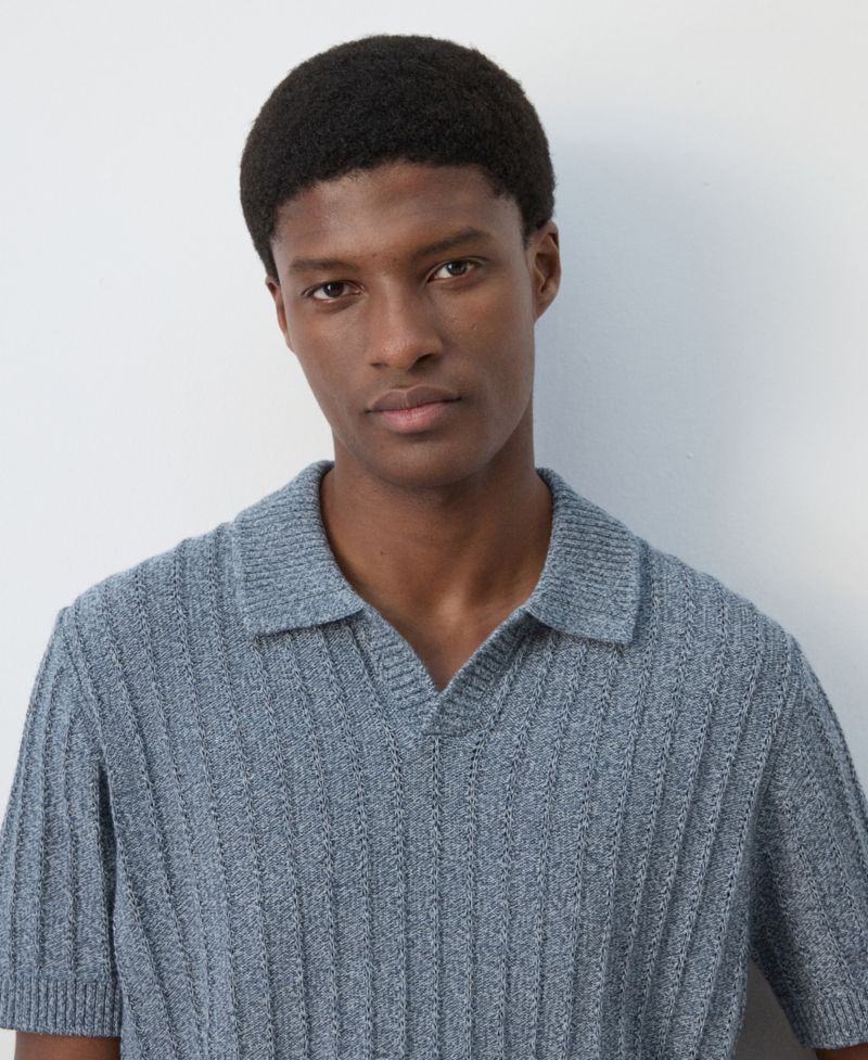 Men's Cotton Fine-Knit Polo Shirt