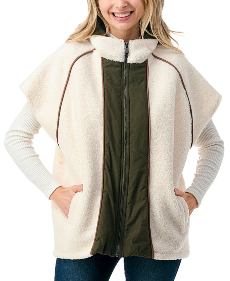 Women's Quilted Long Zipper Front Vest with Hood