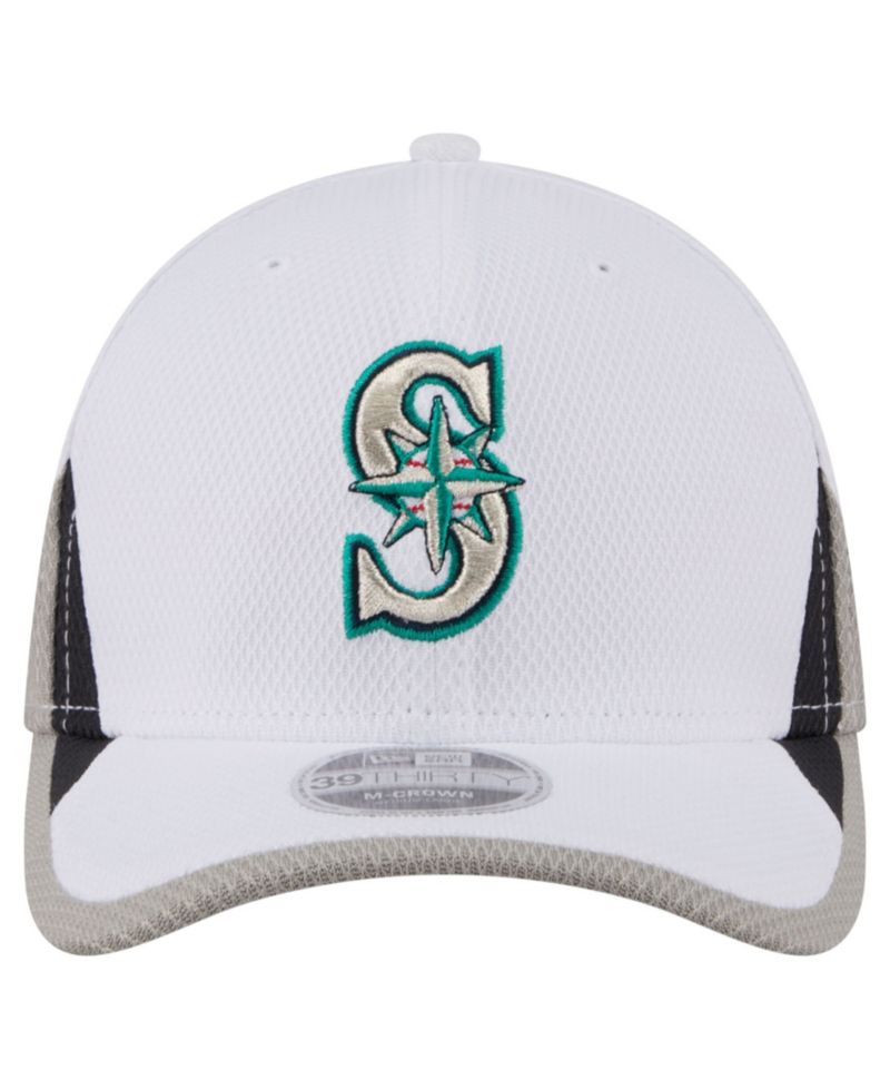 Men's White Seattle Mariners Cut n Sew 39THIRTY Flex Hat
