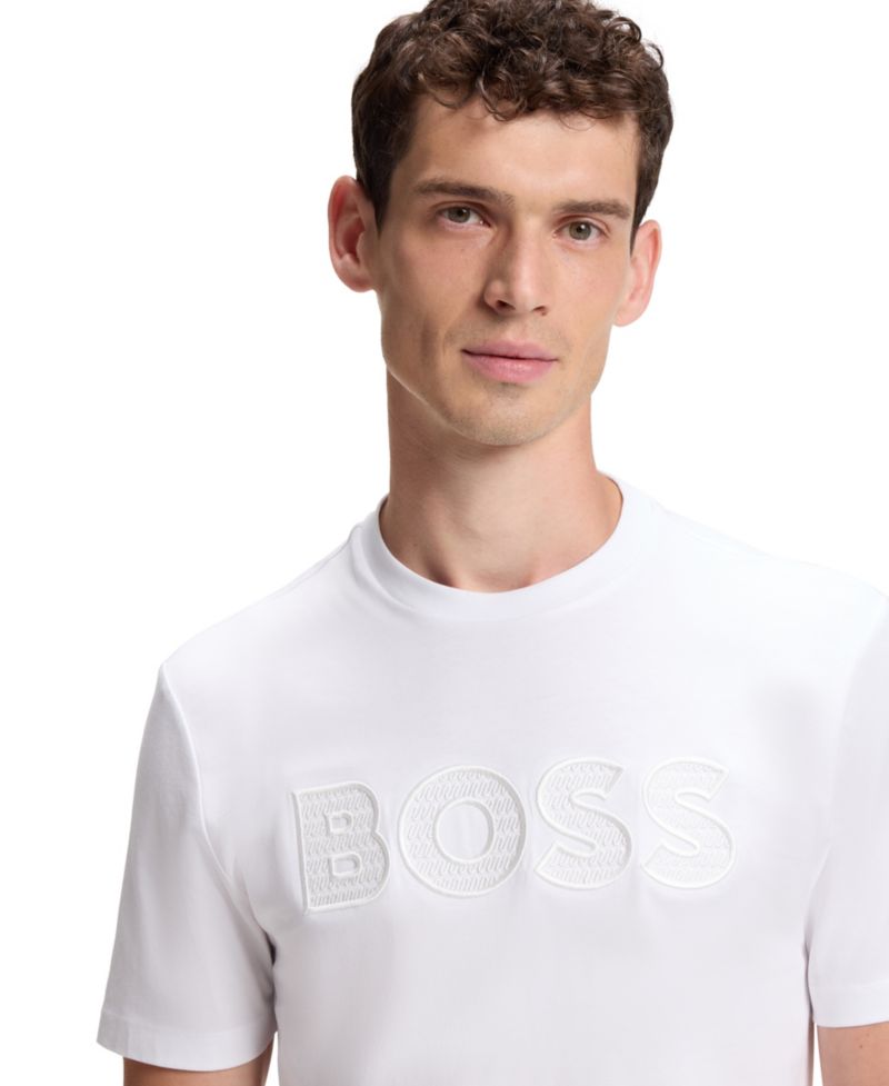 BOSS by Men's Cotton-Jersey Regular-Fit Logo T-Shirt