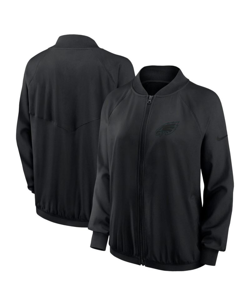 Women's Black Philadelphia Eagles Raglan Full-Zip Jacket