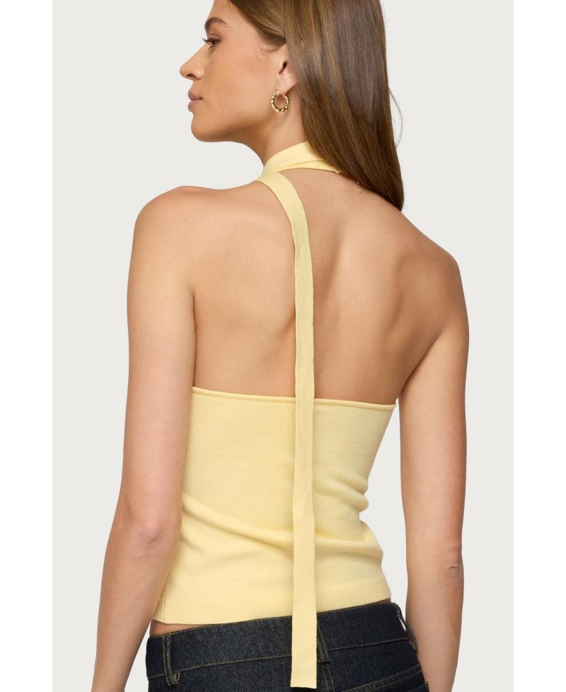 Womens Two Piece Knit Halter Top