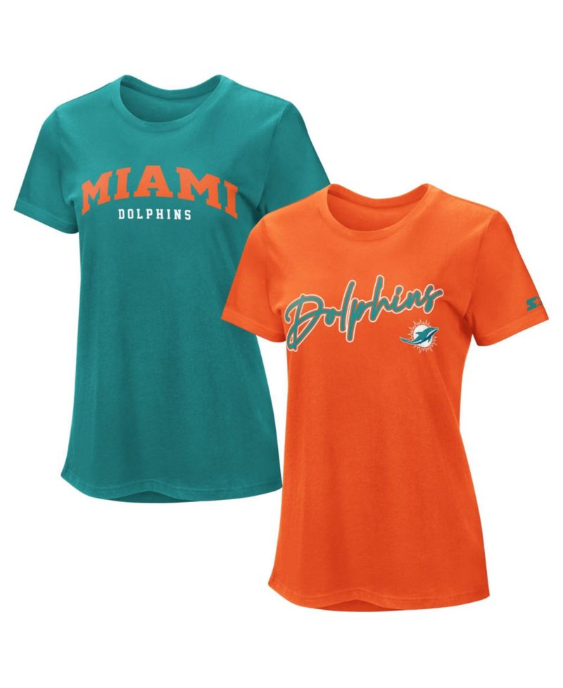Women's 2-piece Aqua/Orange Miami Dolphins T-Shirt