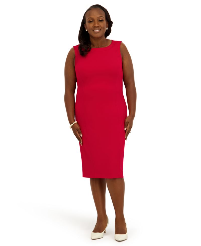 Women's Sleeveless Sheath Dress, Regular and Plus Size