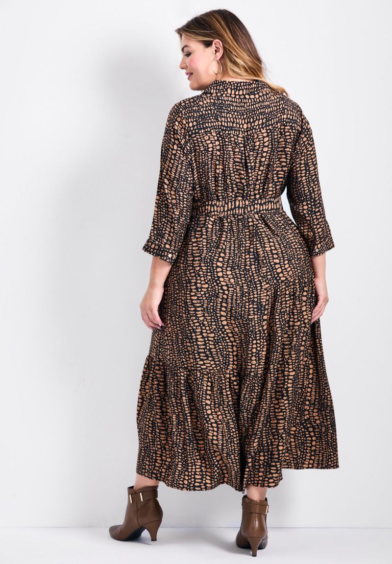 Women's Plus Size Flora Belted Shirtdress