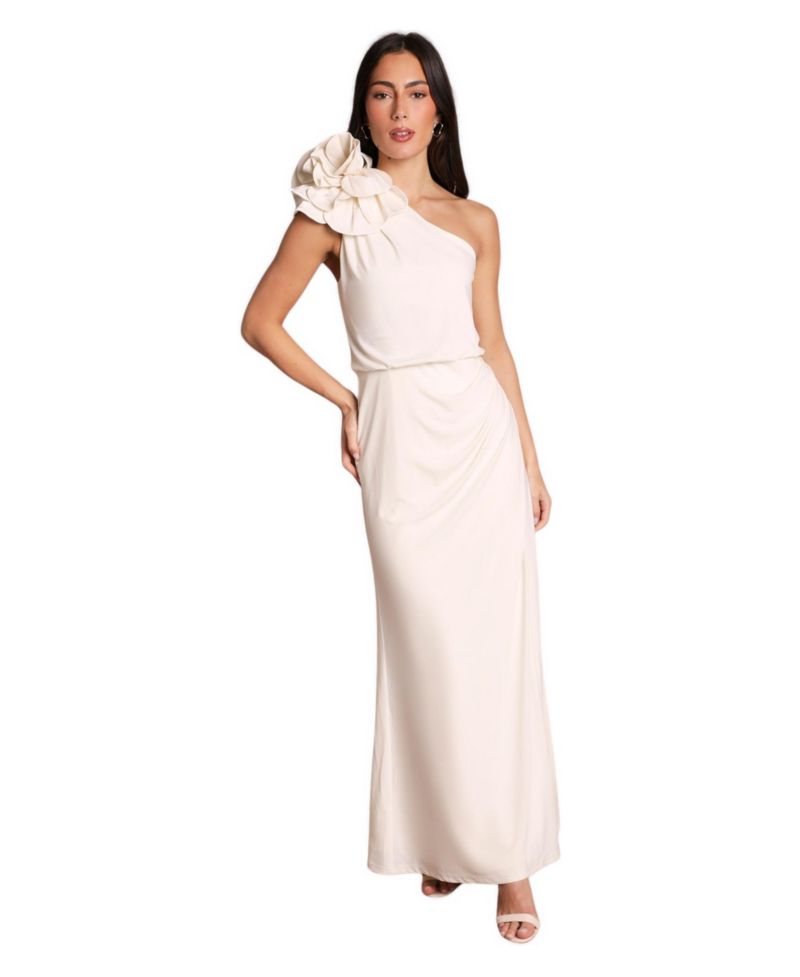 Women's One Shoulder Jersey Maxi Dress
