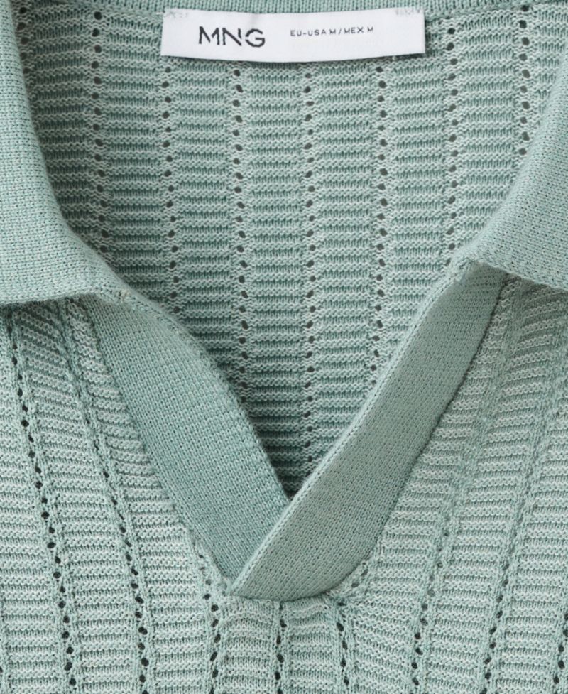 Men's Structured Cotton Knit Polo Shirt